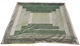 Appraisal: Large Indian Embroidered Fabric Textile Indian textile of green and