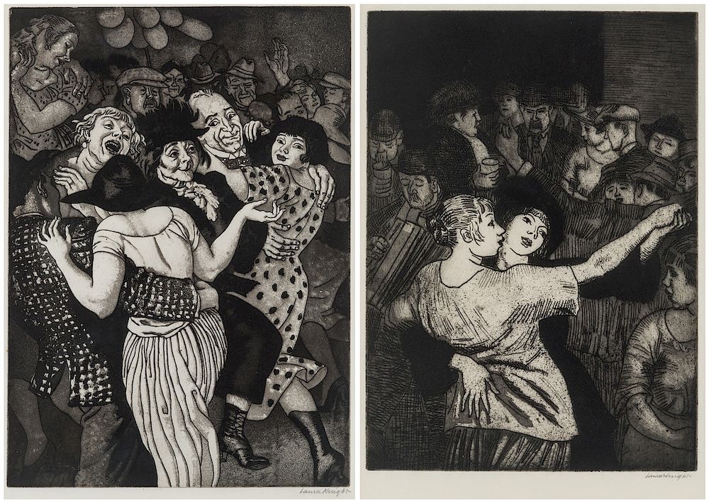 Appraisal: A PAIR OF AQUATINT ETCHINGS BY LAURA KNIGHT BRITISH -