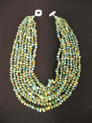 Appraisal: Turquoise Necklace strands of natural gems '' tapered