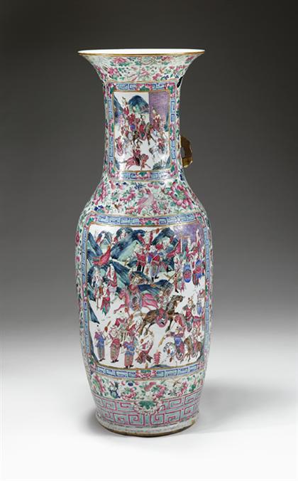 Appraisal: Monumental Chinese famille rose floor vase canton late th century