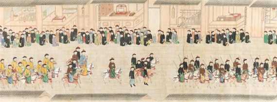 Appraisal: A LONG HANDSCROLL DEPICTING AN IMPERIAL CORTEGE China late Qing