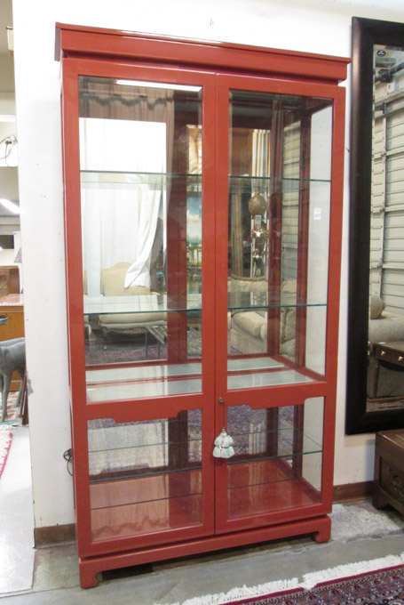 Appraisal: LARGE CHINA DISPLAY CABINET Chinese design modern the illuminated interior