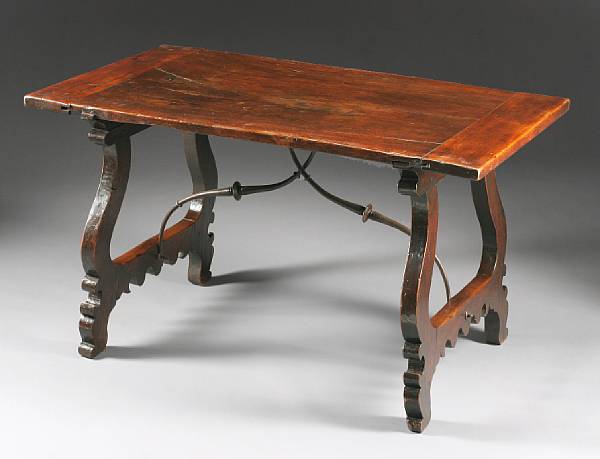 Appraisal: A Spanish Baroque walnut table late th century The rectangular