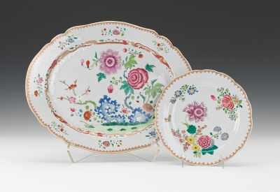 Appraisal: Chinese Export Famille Rose Plate and Platter ca - Both