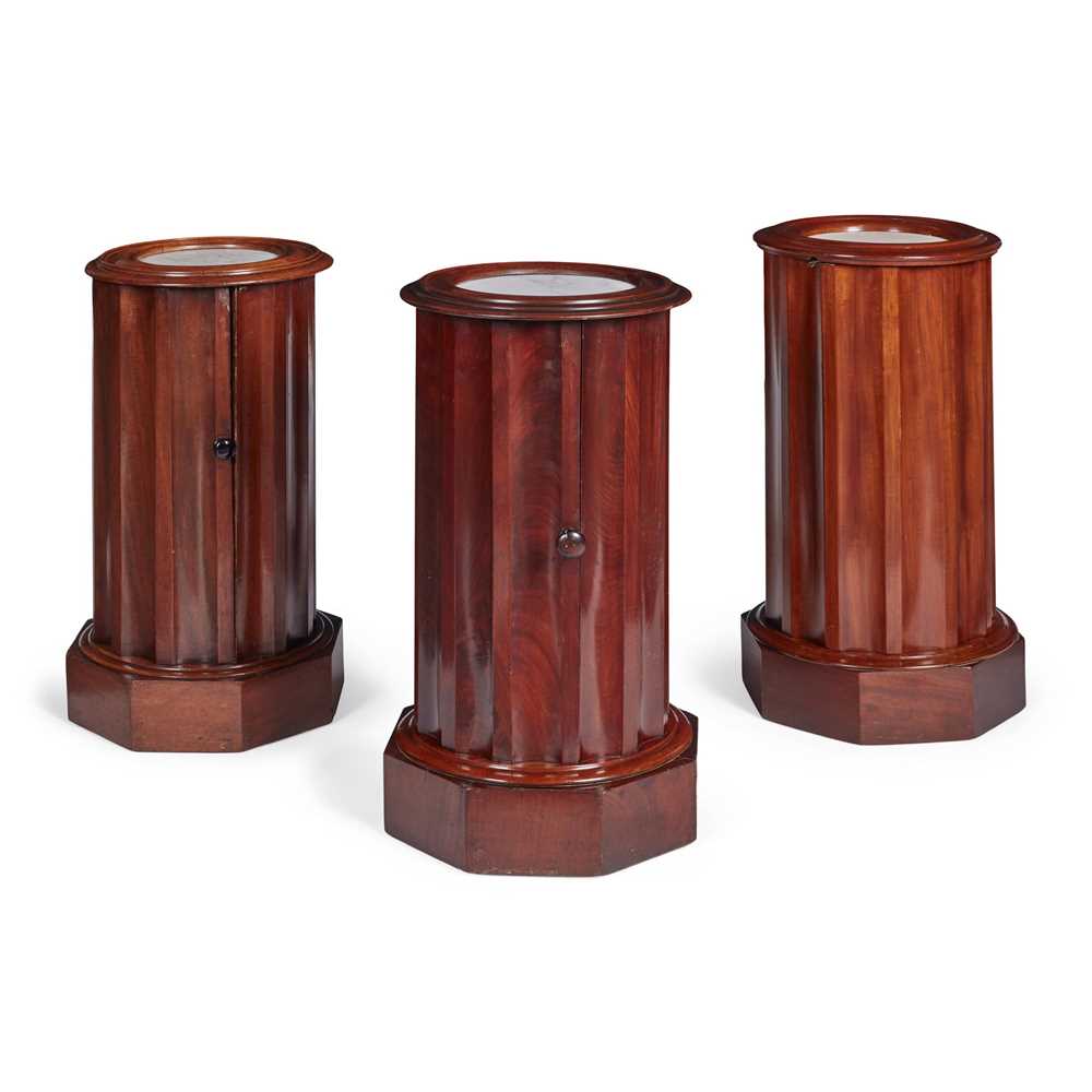 Appraisal: THREE VICTORIAN MAHOGANY POT CUPBOARDS LATE TH CENTURY all of