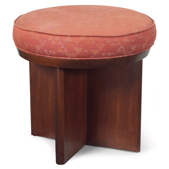 Appraisal: Frank Lloyd Wright stool manufactured by Heritage Henredon circular swivel