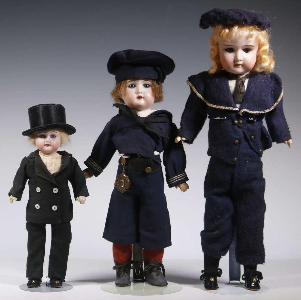 Appraisal: GERMAN BISQUE HEAD DOLLS Group of Dolls incl Armand Marseille