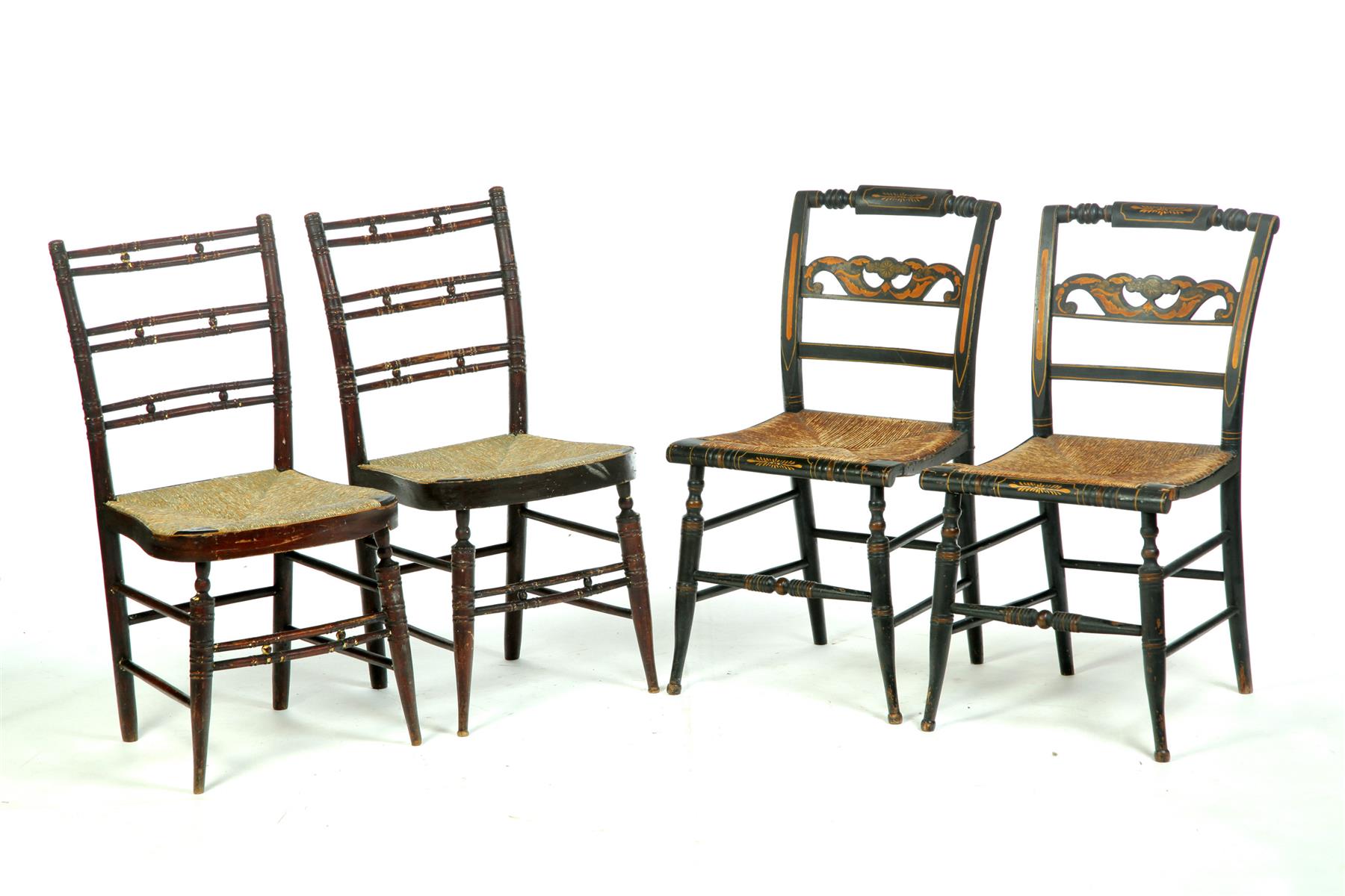 Appraisal: TWO PAIRS OF FEDERAL CHAIRS American st quarter- th century