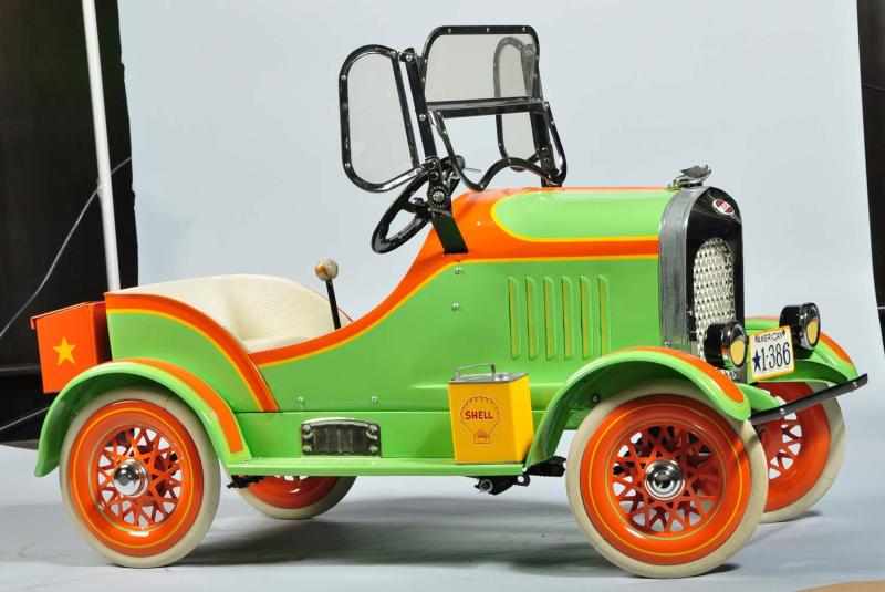 Appraisal: American National Cord Pedal Car Description Circa Striking lime green