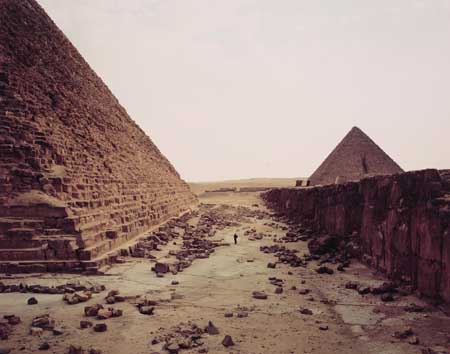 Appraisal: MISRACH RICHARD - White Man Contemplating Pyramids Chromogenic print x