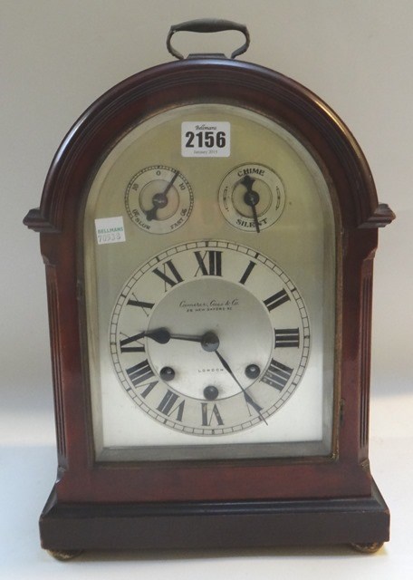 Appraisal: A mahogany cased mantel clock early th century with domed