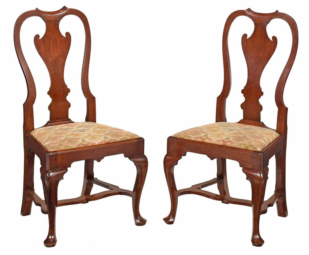 Appraisal: Fine Pair Philadelphia Queen Anne Side Chairs Pennsylvania th century