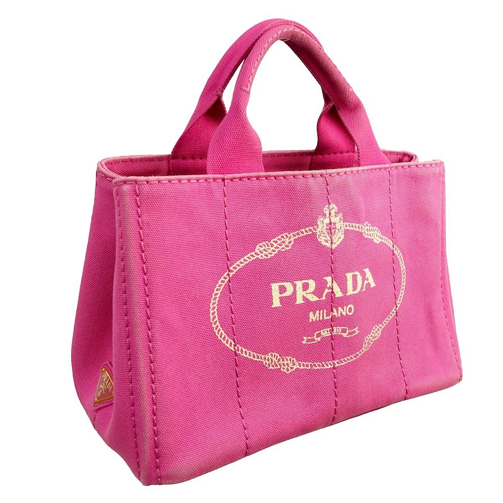 Appraisal: Prada Denim Tote Prada Pink Canvas Denim Tote Gold hardware