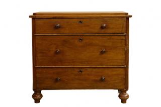 Appraisal: Southern White Pine Three Drawer Dresser American likely Tennessee mid