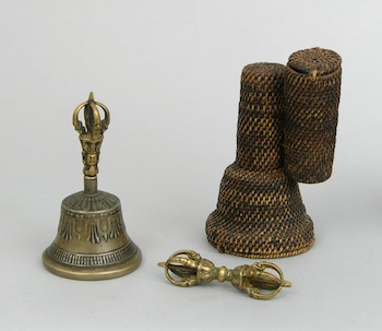 Appraisal: Dorje and Bell Set Tibet ca th Century Cast bronze