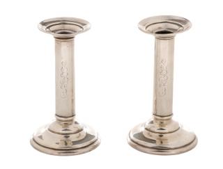 Appraisal: Pair of Jenkins Jenkins Sterling Candlesticks Jenkins Jenkins American Baltimore