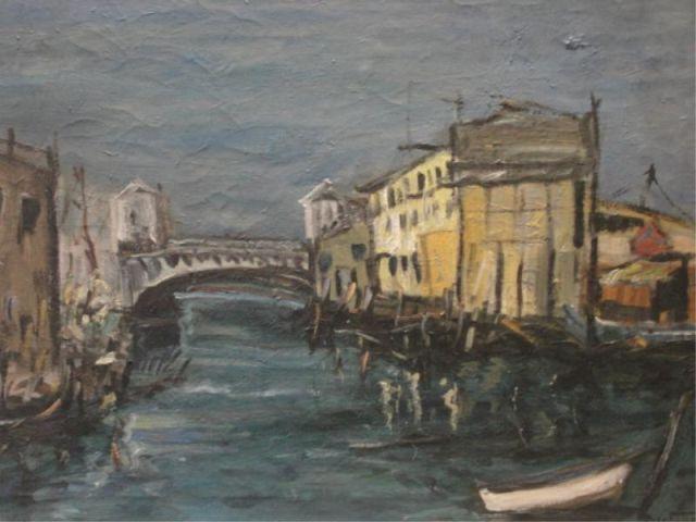 Appraisal: KOROTKIN Barney Oil on Canvas of Venice Barney Korotkin born