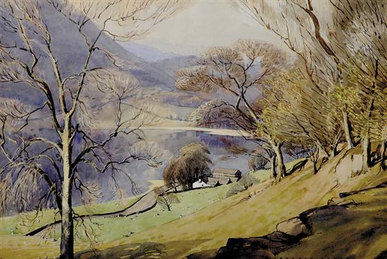 Appraisal: William Heaton Cooper British - APRIL SUN-RYDAL DALETwatercolor framed signed