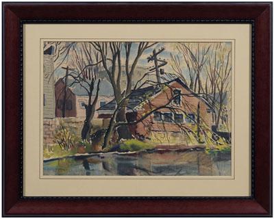 Appraisal: William Lester Stevens watercolor N A Rockport Massachusetts - town