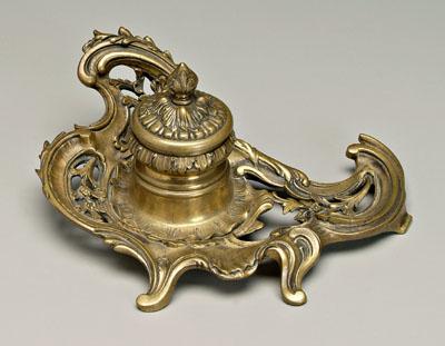 Appraisal: Guerin brass ink stand rococo style cast brass marked on