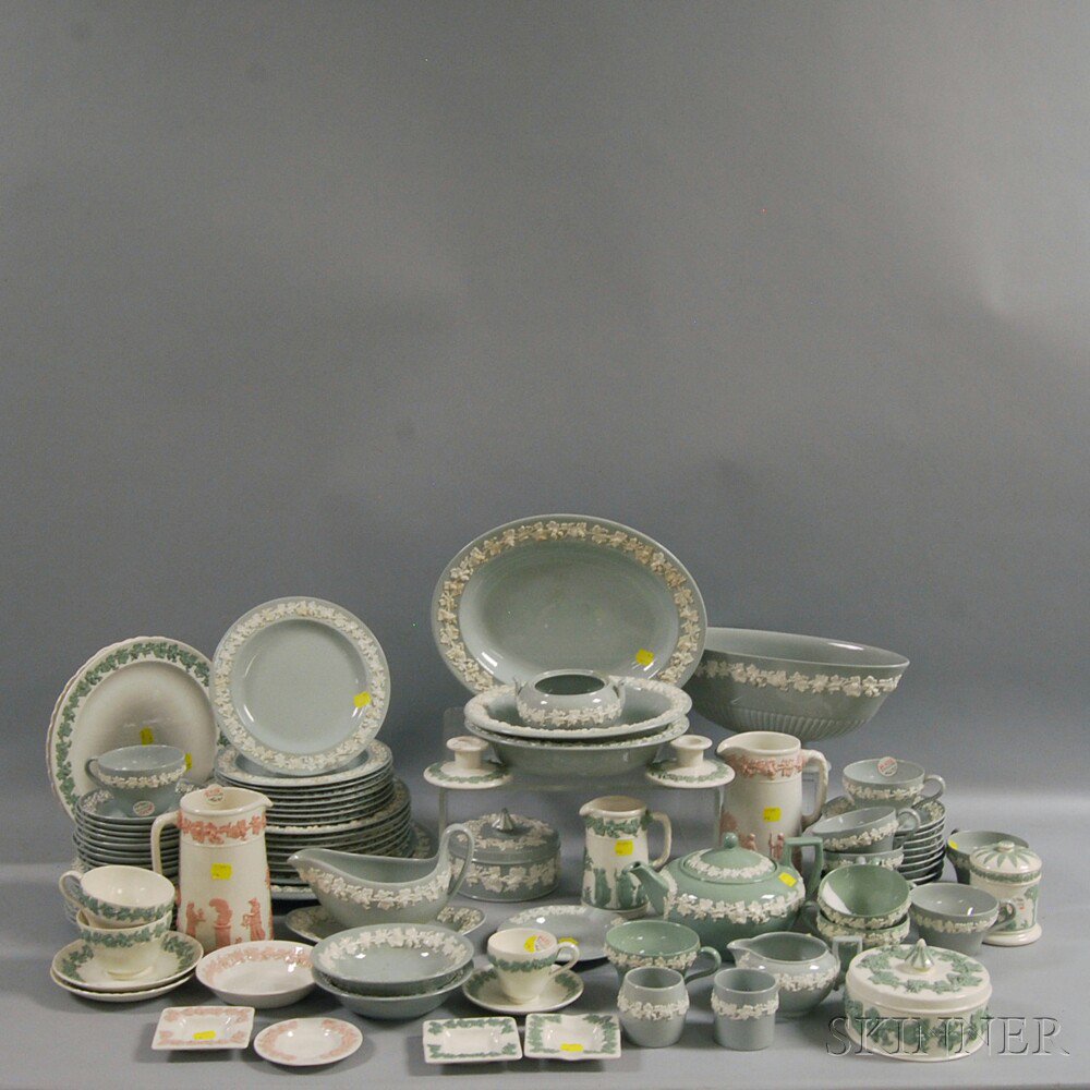 Appraisal: Large Group of Mixed Embossed Wedgwood Queen's Ware Estimate -