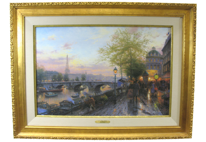 Appraisal: THOMAS KINKADE EMBELLISHED OIL ON COLOR PRINT American born titled