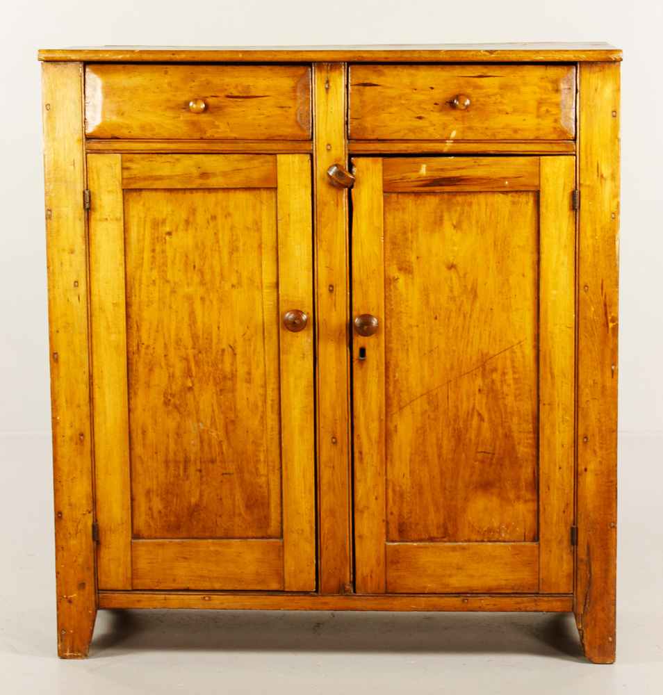 Appraisal: - th C Pine Cabinet th century cabinet pine two