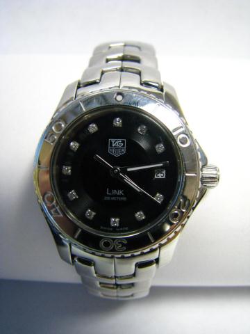 Appraisal: Tag Heuer Lady's Link Stainless Sapphire Crystal Swiss watch black