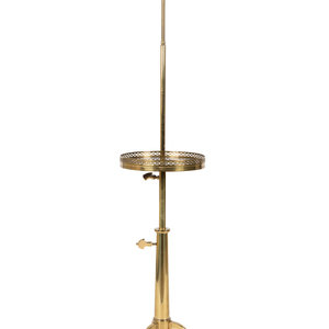 Appraisal: A Directoire Style Brass Floor Lamp Table TH CENTURY Height