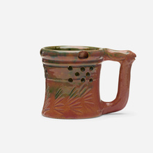 Appraisal: George E Ohr PUZZLE MUG USA - glazed earthenware h