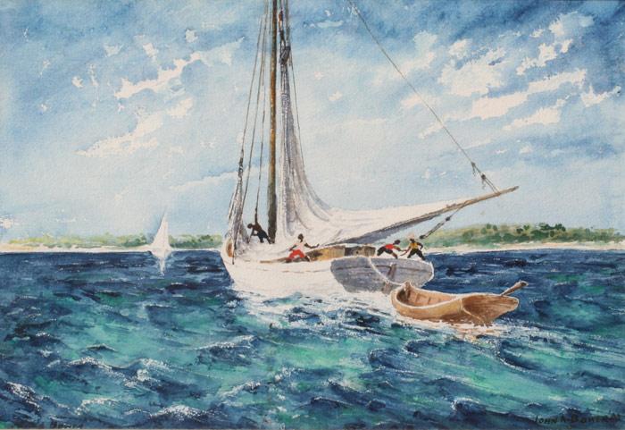 Appraisal: BOWER John A American th C Sloop in the Bahamas