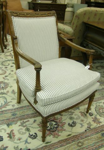 Appraisal: Period-Style Side Chair with carved back and legs loose cushion