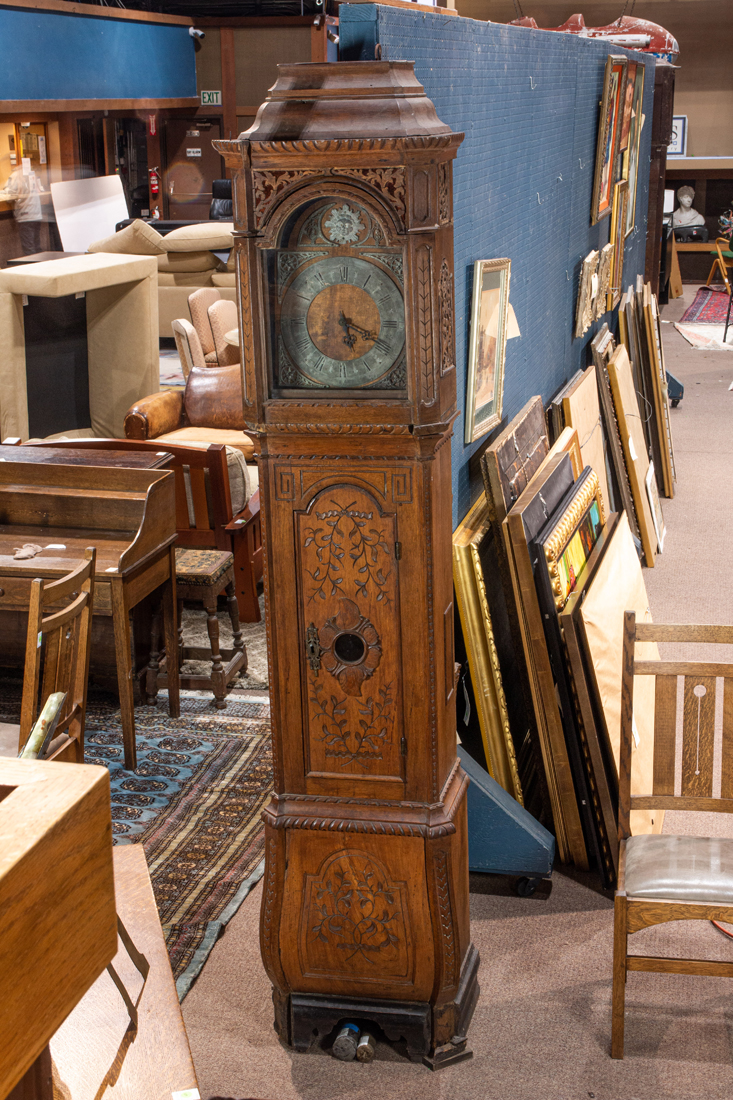 Appraisal: A GERMAN BLACK FOREST OAK LONG CASE CLOCK EARLY TH