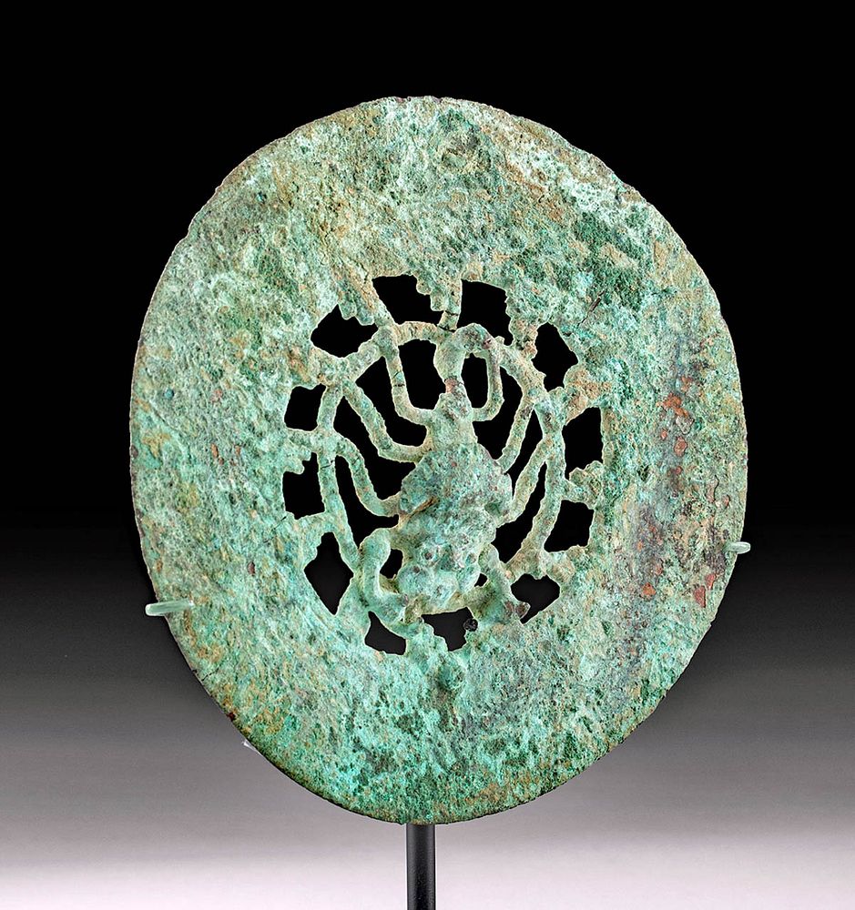 Appraisal: Sican Lambayeque Ceremonial Copper Disk Originally Listed At Pre-Columbian North