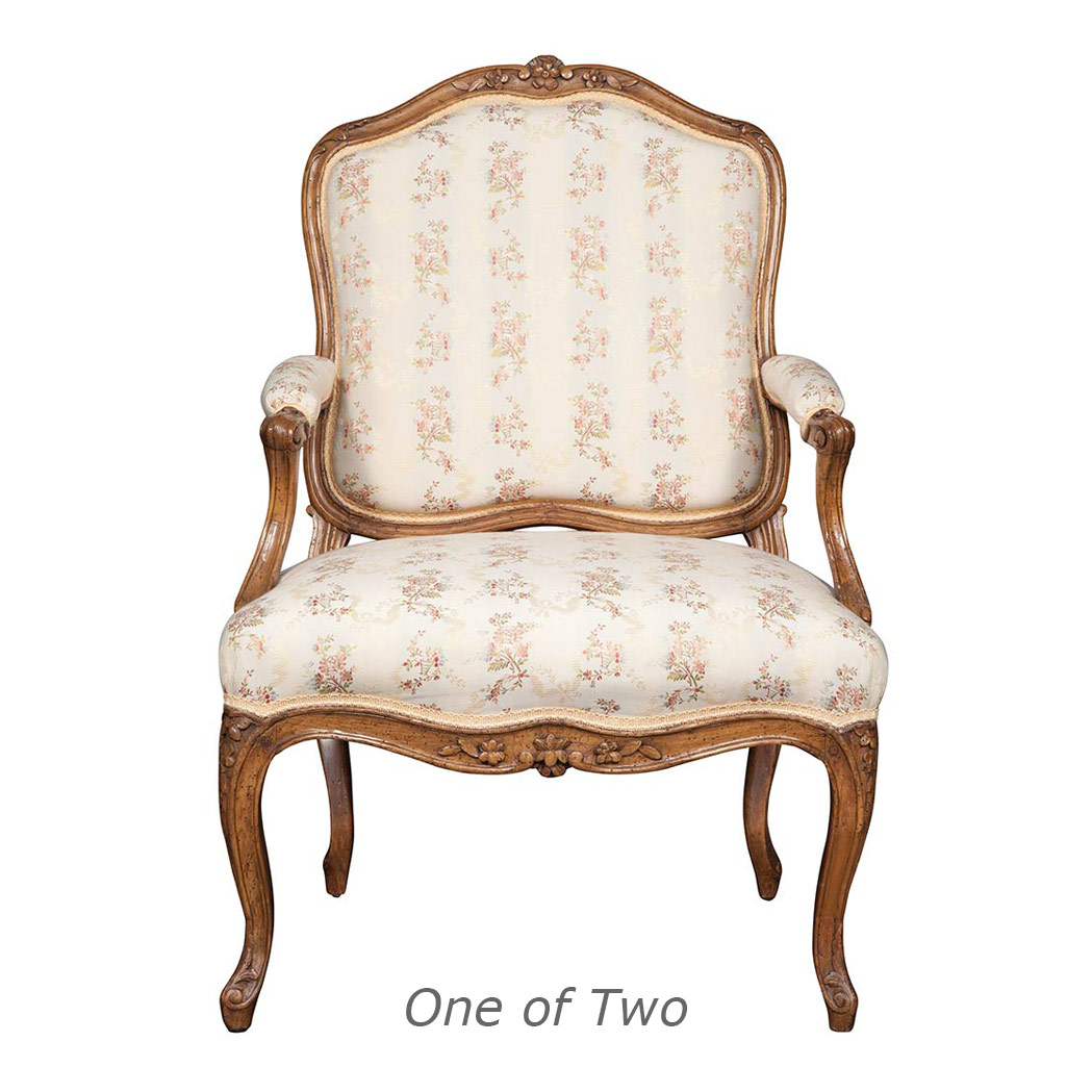 Appraisal: Assembled Pair of Louis XV Beechwood Fauteuils a la Reine