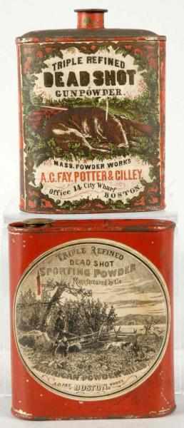 Appraisal: Lot of Gun Powder Tins Description Includes Dead Shot Sporting