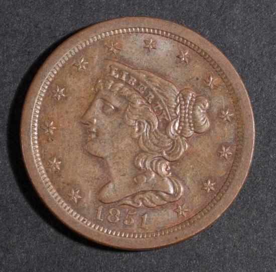 Appraisal: United States coronet type copper half cent MS- Estimate -