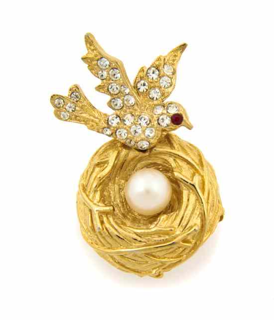 Appraisal: An Anne Caviness Bird Nest Brooch Stamped Anne Caviness