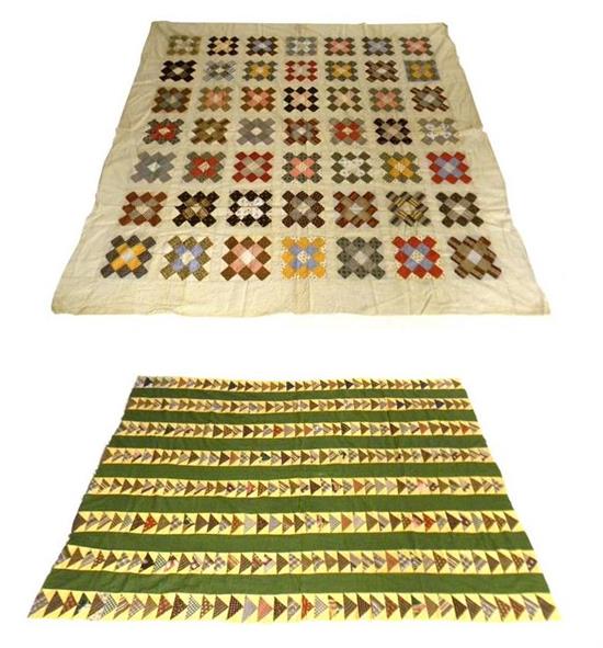 Appraisal: Two late th early th C American pieced cotton patchwork