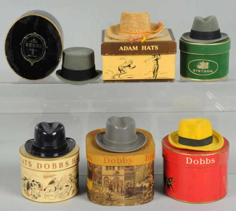 Appraisal: Lot of Miniature Hat Boxes with Hats Nice assortment and