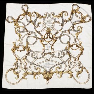 Appraisal: Vintage Silk Scarf Par Mefsire Hermes Antoinede PLVVINEL Efcuyer prinicpal