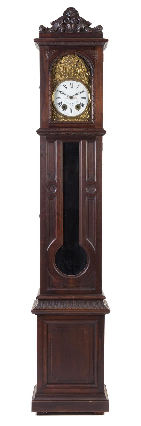 Appraisal: Sale Lot A Continental Walnut Tall Case Clock late th