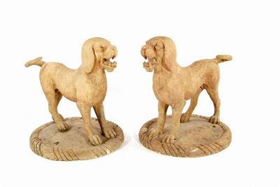 Appraisal: A pair of Victorian artificial stone models of Talbots each