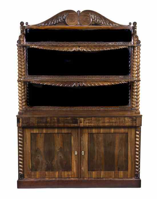 Appraisal: A Victorian Style Rosewood or Calamander Server having a scrolling