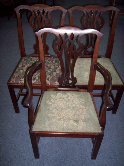 Appraisal: Eight mahogany dining chairs of late th Century design with