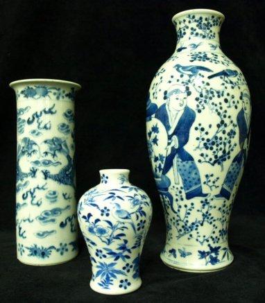 Appraisal: A Oriental blue and white baluster vase decorated four figures