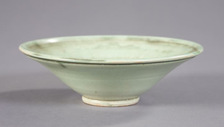 Appraisal: Shearwater Pottery Antique Green Flared Circular Bowl ca - by