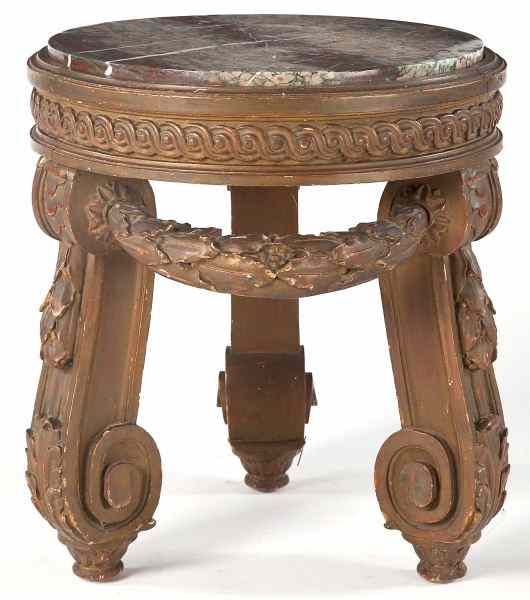 Appraisal: Italian Round Low Table with Marble Top th century Rococo