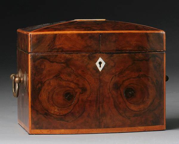 Appraisal: A George III style inlaid walnut box late th century