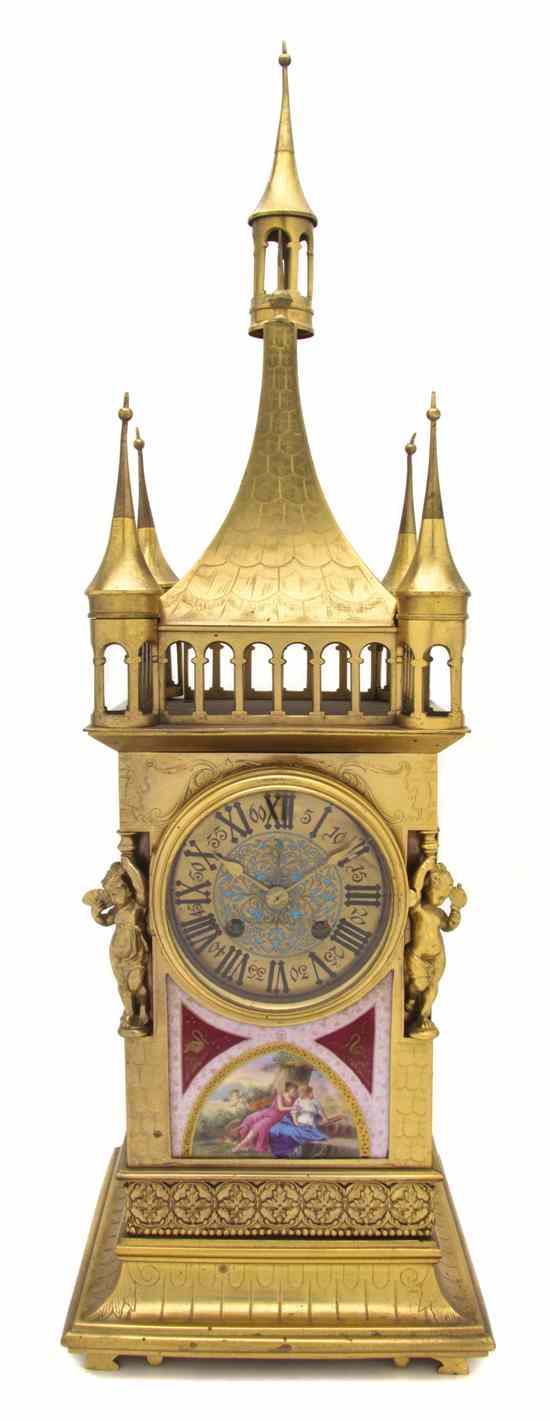 Appraisal: A Vienna Style Porcelain and Gilt Metal Mounted Mantel Clock